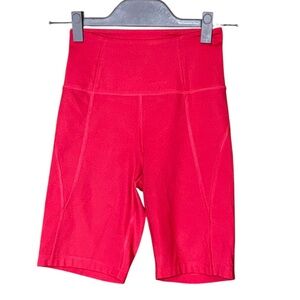 Girlfriend Collective Red Coral Bike Workout Athletic Shorts Style #4011